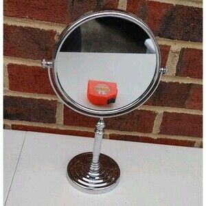 Vintage Chrome Tilt Magnify Mirror for Makeup Shaving EC 12"Hx7"W